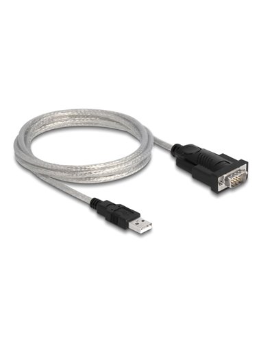 DELOCK καλώδιο USB σε RS-232 DB9 61314 με αντάπτορα DB25, 1.8m, μαύρο