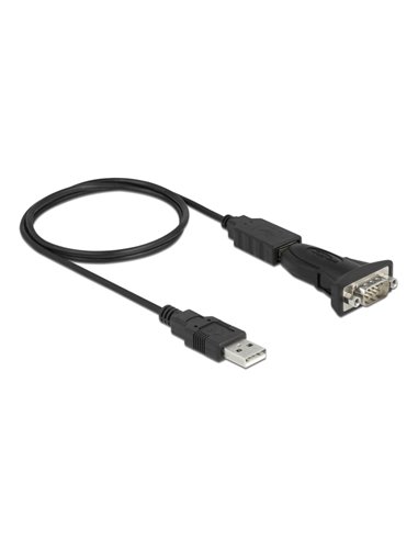 DELOCK αντάπτορας USB σε RS-232 DB9 61506 με καλώδιο USB, 0.8m, μαύρο