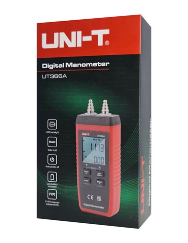 UNI-T ψηφιακό μανόμετρο UT366A, ανεξάρτητη μέτρηση PI/P2