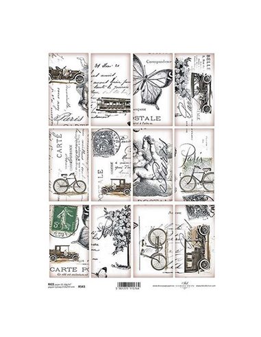 Ριζόχαρτο "stamps" 21x29εκ.   (ITD-R543)