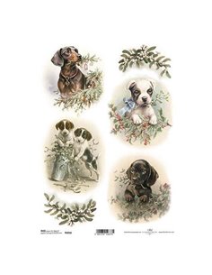 Ριζόχαρτο "puppies" 21x29εκ.   (ITD-R1016)