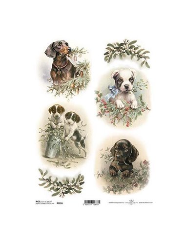 Ριζόχαρτο "puppies" 21x29εκ.   (ITD-R1016)