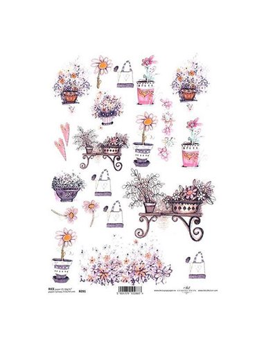 Ριζόχαρτο "pottery" 21x29εκ.   (ITD-R091)