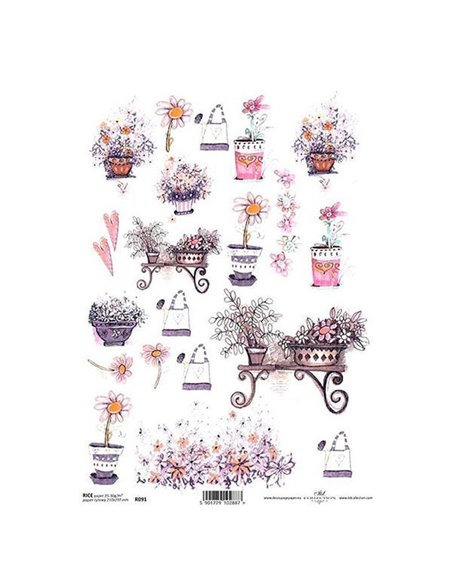 Ριζόχαρτο "pottery" 21x29εκ.   (ITD-R091)