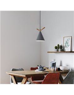 POWERTECH φωτιστικό οροφής HLL-0068, E27, Φ15, μεταλλικό, γκρι