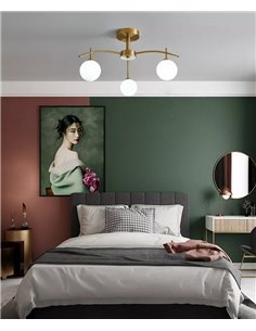 POWERTECH φωτιστικό οροφής HLL-0073, 3x G9, 50cm, μεταλλικό, χρυσό