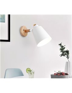 POWERTECH φωτιστικό τοίχου HLL-0075, E27, Φ13, μεταλλικό, λευκό