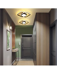 POWERTECH LED φωτιστικό οροφής HLL-0086, 36W, 2100lm, 32x25cm, μαύρο