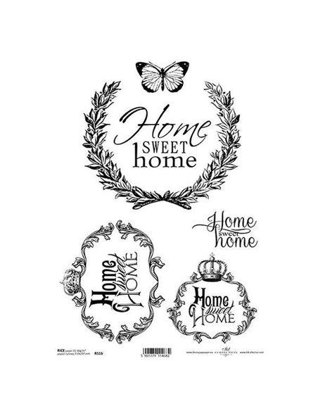 Ριζόχαρτο "home" 21x29εκ.   (ITD-R516)