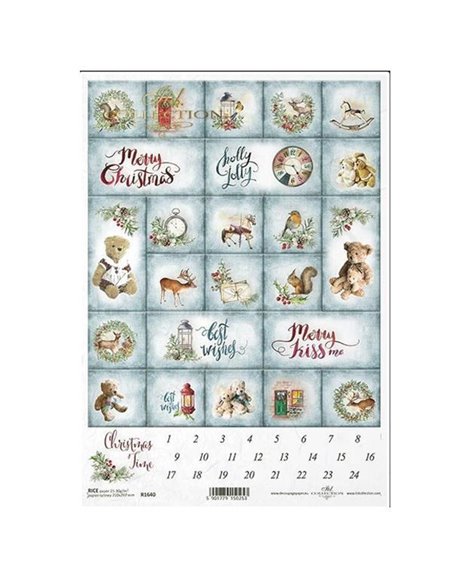 Ριζόχαρτο "Christmas calendar" 21x29.7εκ.   (ITD-R1640)