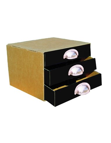 Next συρταριέρα 3συρτ.classic μαύρα - μεταλ. λαβές Α5 Y25x17x20εκ.