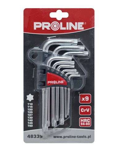 PROLINE σετ κλειδιά Torx 48339, T10-T50, CrV, 9τμχ