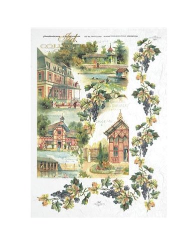 Ριζόχαρτο "Old buildings" 21x29εκ.   (ITD-R320)