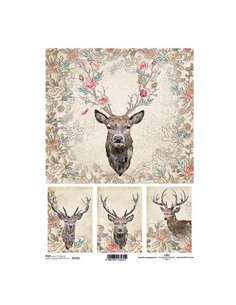 Ριζόχαρτο "deer" 21x29εκ.   (ITD-R1311)