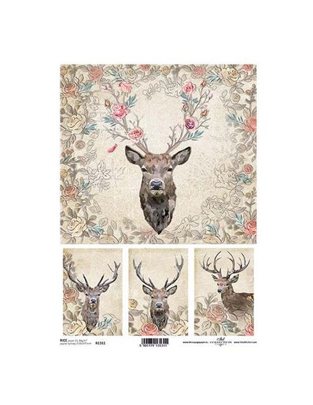 Ριζόχαρτο "deer" 21x29εκ.   (ITD-R1311)