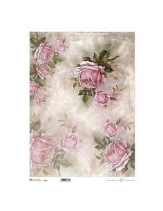 Ριζόχαρτο "pink roses" 42x29.7εκ.   (ITD-R066L)