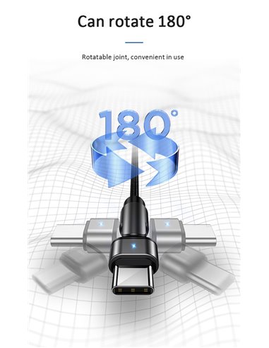 USAMS καλώδιο USB-C σε USB SJ477, περιστρεφόμενο βύσμα, 2A, 1m, πράσινο