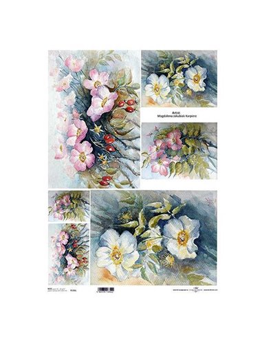Ριζόχαρτο "flowers 1" 42x29.7εκ.   (ITD-R106L)