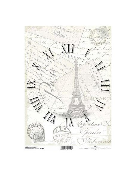 Ριζόχαρτο "clock" 21x29εκ.   (ITD-R749)