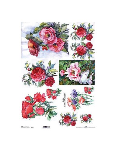 Ριζόχαρτο "red roses" 42x29.7εκ.   (ITD-R093L)