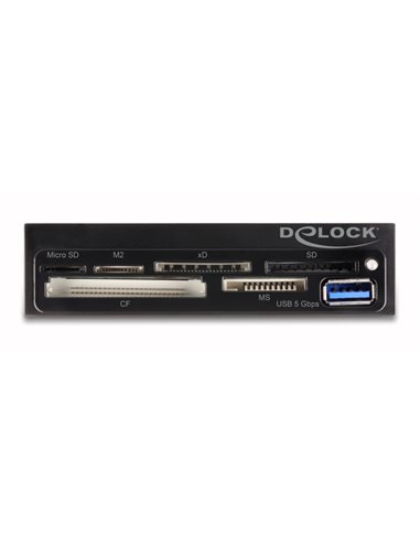 DELOCK USB 19-pin card reader 91759, CF/SD/micro SD/xD/MS/M2/USB, 5Gbps