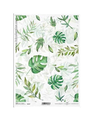 Ριζόχαρτο "Green leaves" 21x29εκ.   (ITD-R1417)