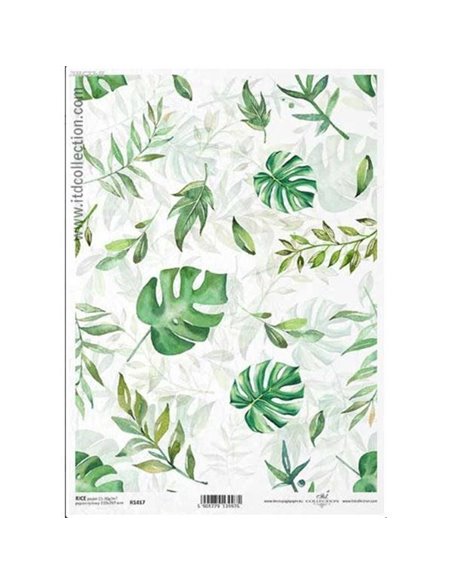 Ριζόχαρτο "Green leaves" 21x29εκ.   (ITD-R1417)