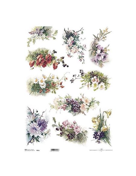 Ριζόχαρτο "bouquets 3" 42x29.7εκ.   (ITD-R053L)