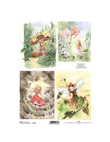 Ριζόχαρτο "fairies" 21x29εκ.   (ITD-R129)