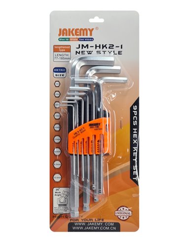 JAKEMY σετ κλειδιά Allen JM-HK2-1, 1.5-10mm, CR-V, 9τμχ