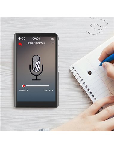 RUIZU MP3 player Η9 με οθόνη αφής 3.8", 16GB, BT, 1000mAh, μαύρο