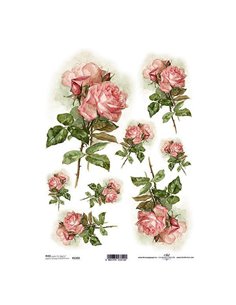 Ριζόχαρτο "pink roses" 21x29εκ.   (ITD-R1202)