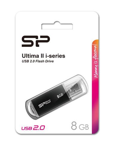 SILICON POWER USB Flash Drive Ultima II-I, 8GB, USB 2.0, μαύρο