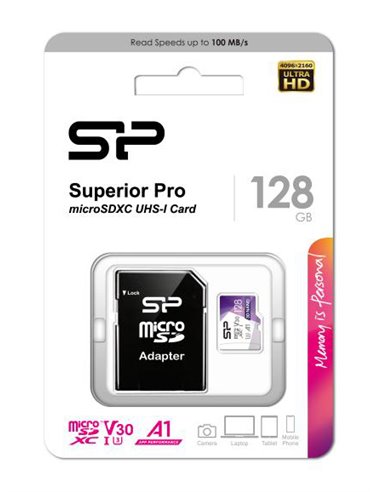 SILICON POWER κάρτα μνήμης Superior Pro microSDXC UHS-I, 128GB, Class 30