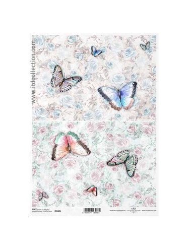 Ριζόχαρτο "Butterflies-flowers" 21x29εκ.   (ITD-R1406)