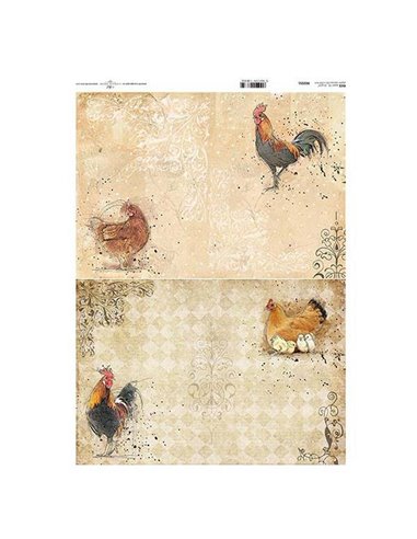 Ριζόχαρτο "hens" 42x29.7εκ.   (ITD-R205L)