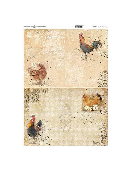 Ριζόχαρτο "hens" 42x29.7εκ.   (ITD-R205L)