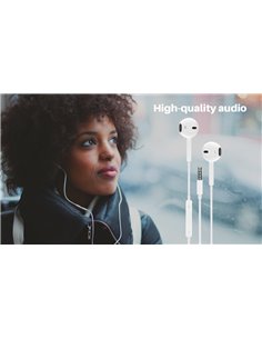 POWERTECH earphones με μικρόφωνο Classic, 3.5mm, 1.2m, λευκά