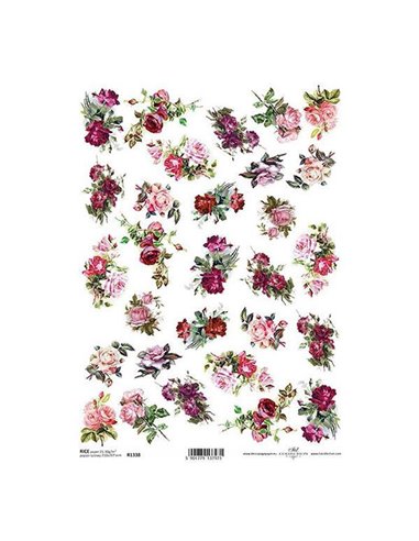 Ριζόχαρτο "roses" 21x29εκ.   (ITD-R1338)