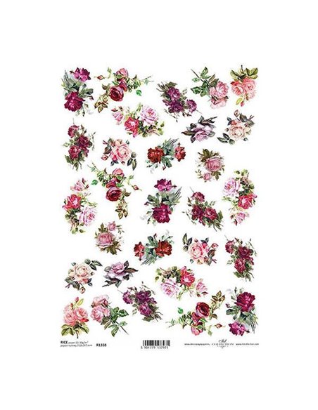 Ριζόχαρτο "roses" 21x29εκ.   (ITD-R1338)
