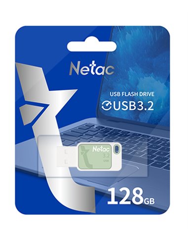 NETAC USB Flash Drive UA31, 128GB, USB 3.2, πράσινο