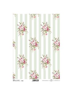 Ριζόχαρτο "stripes bouquets" 21x29εκ.   (ITD-R621)