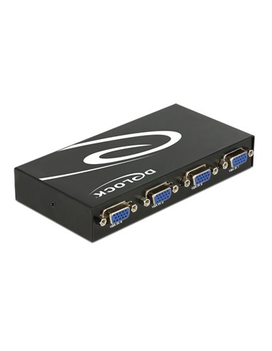 DELOCK VGA switch 87635, 4 ports, bidirectional, Full HD, μαύρο