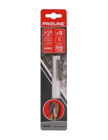 PROLINE σετ τρυπάνια για σίδηρο HSS 79015K, 1.5mm, DIN 338, 5τμχ