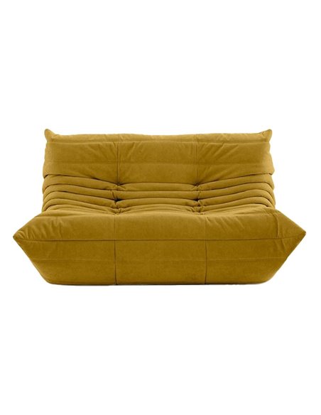 Καναπές διθέσιος Nextdeco Togo Alcantara μουσταρδί Υ70x132x102εκ