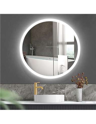 BRUNO καθρέπτης μπάνιου LED BRN-0097, στρόγγυλος, 24W, Φ60cm, IP67