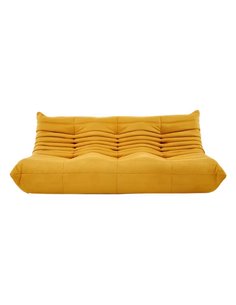 Καναπές τριθέσιος Nextdeco Togo Alcantara κίτρινος Υ70x174x102εκ.