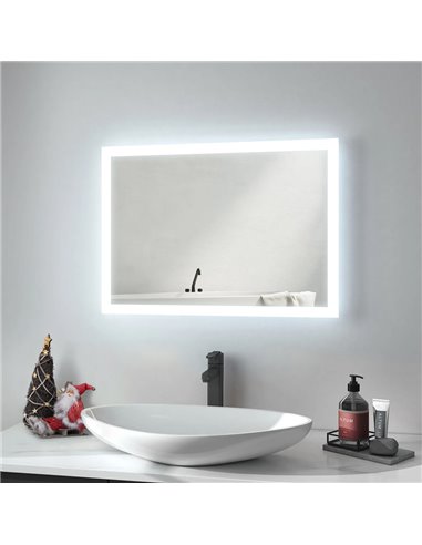 BRUNO καθρέπτης μπάνιου LED BRN-0099, ορθογώνιος, 24W, 60x80cm, IP67