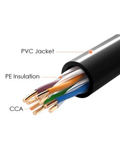POWERTECH καλώδιο U/UTP Cat 5e CAB-N289, CCA 26AWG, PVC, 100m, μαύρο