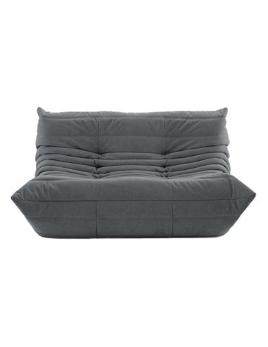 Καναπές διθέσιος Nextdeco Togo Αlcantara σκούρο γκρι Υ70x132x102εκ